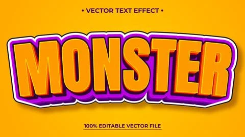 Monster editable text effect, customizable spooky and scary Halloween 3d fo.. Stock Illustration
