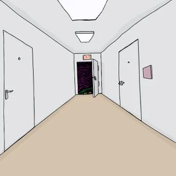 Monster in exit 스톡 일러스트