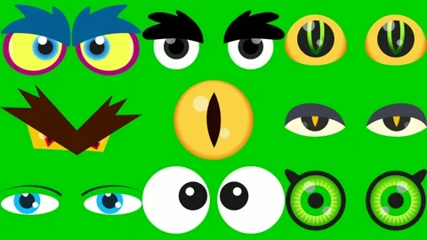 Monster eye on green screen displaying creepy alien stare visual High quality Stockbeeldmateriaal 334703897