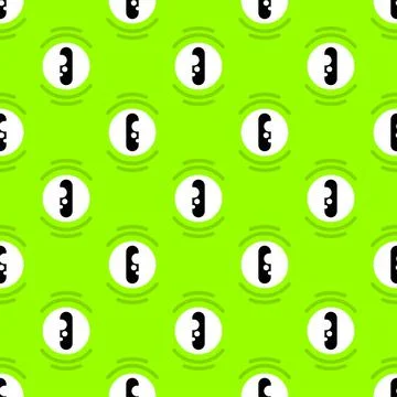 Monster eyes pattern seamless. Zombie Eye background. Green monsters texture  Stock Illustration