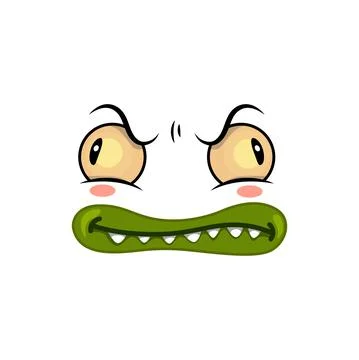 Monster face cartoon vector icon, funny emotion Illustrazione stock