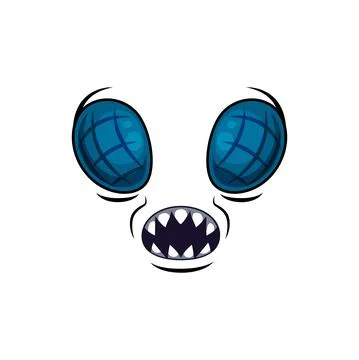 Monster face cartoon vector icon, creepy muzzle 스톡 일러스트