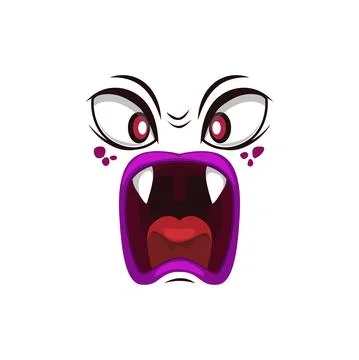 Monster face isolated vector icon, cartoon emoji Stock Illustration
