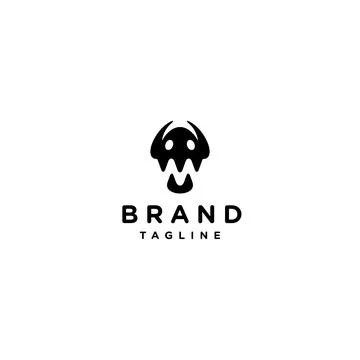 Monster Face Logo Design Stock Illustration