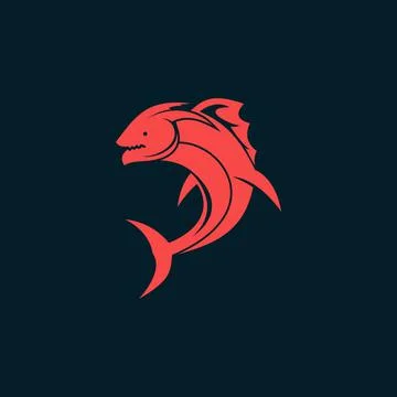Monster fish logo Stock Illustration