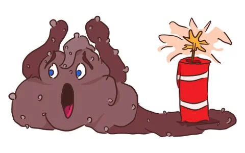 The monster flows from dynamite funny character Illustrazione stock