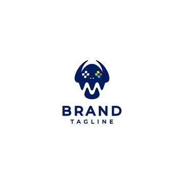 Monster Game Logo Design Stock Illustration