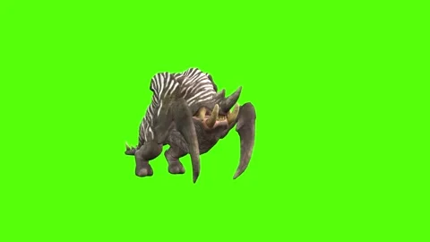 Monster Getting Hit Front Green Screen Animation 4K Rendering Video stock 270021540