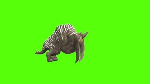 Monster Getting Hit Front Green Screen Animation 4K Rendering Stock Footage 270021541