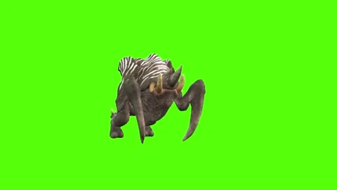 Monster Getting Hit Green Screen Animation 4K Rendering Stock Footage 270021549