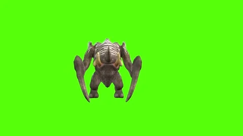 Monster Getting Hit Green Screen Animation 4K Rendering 動画素材 270021569