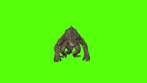 Monster Getting Hit Light Green Screen Animation 4k Rendering Stock Footage 262597239