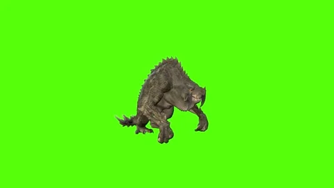 Monster Getting Hit Light Green Screen Animation 4k Rendering Vídeos de archivo 262597245