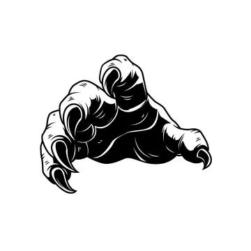 Monster hand with claws. Vector design element Stock Illustration