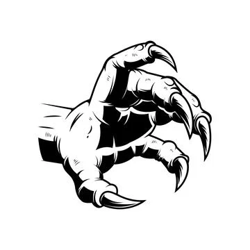 Monster hand with claws. Vector design element Stock Illustration