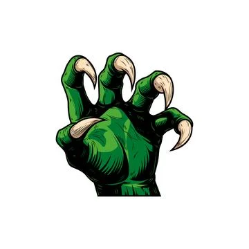Monster hand with claws. Vector design element Stock Illustration