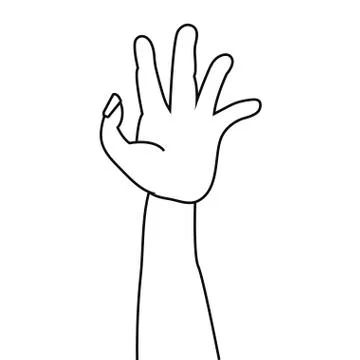 Monster hand on white background Stock Illustration