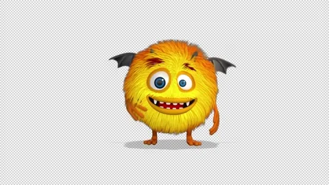 Monster Harry walks Video Loop and Alfa Channel 動画素材 163292388