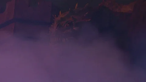 Monster head smoke night Stock Footage 71413235