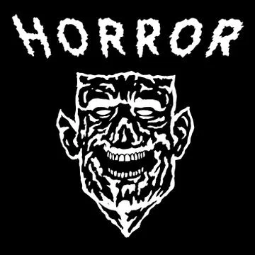 Monster head with a torn face. Vector illustration. Illustrazione stock