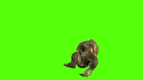 Monster Headlock Green Screen Animation 3D Rendering Stock Footage 296055985