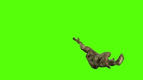 Monster Headlock Green Screen Animation 3D Rendering Stock Footage 296056031
