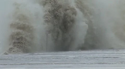 Monster Hurricane Wave Stock Footage 12573376