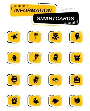 Monster icons set Stock Illustration