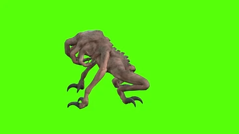 Monster Idle Green Screen Animation 4k Rendering Видео 267716019