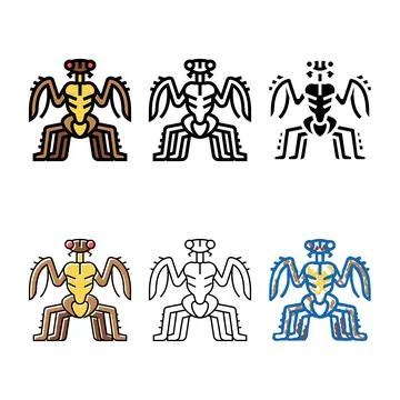 Monster insect color icon vector mix Stock Illustration
