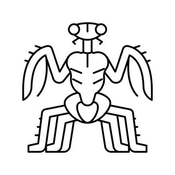 Monster insect line icon vector illustration イラスト素材