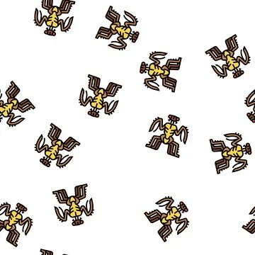Monster insect vector seamless pattern Illustrazione stock