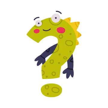 Monster Interrogation Mark with Face and Hands as Punctuation Sign Vector Stock Illustration
