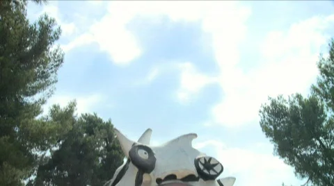 "The monster" - A jerusalem landmark - tilt down Stock Footage 605841