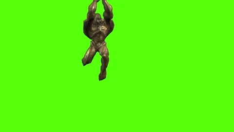 Monster Jump Attack Green Screen Animation 3D Rendering Stock Footage 296056053