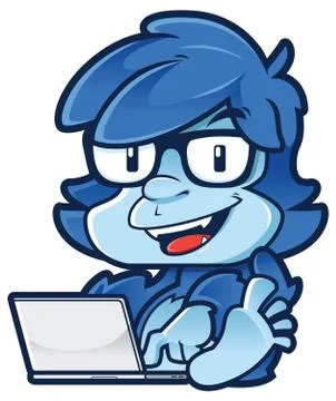 Monster with Laptop Stockillustratie