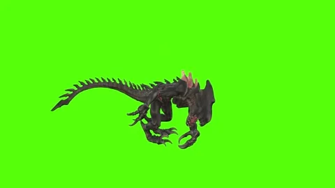 Monster left Claw Attack Green Screen Animation 4k Rendering Stock Footage 262699440