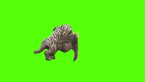 Monster Looking Around Green Screen Animation 4K Rendering Stock Footage 270021494