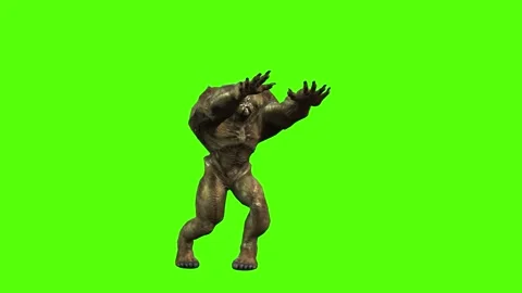 Monster Magic Attack Green Screen Animation 3D Rendering Stock Footage 296056080