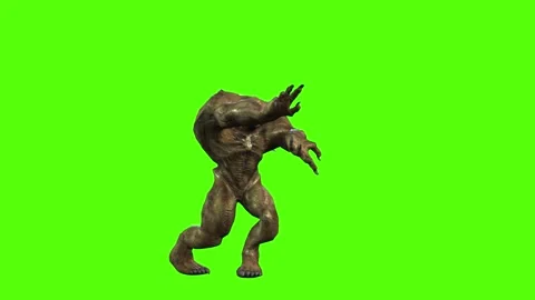 Monster Magic Attack Green Screen Animation 3D Rendering Stock Footage 296056081