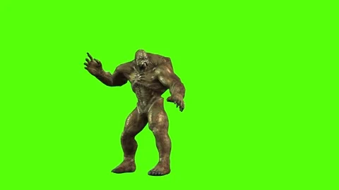 Monster Magic Attack Green Screen Animation 3D Rendering Stock Footage 296056106