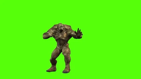 Monster Magic Attack Green Screen Animation 3D Rendering Stock Footage 296056123