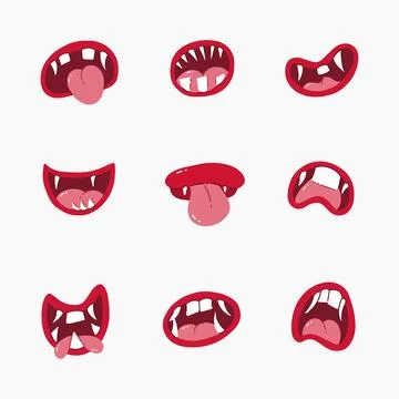 Monster mouth hand drawn vector illustration イラスト素材