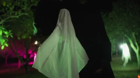 Monster Moves Ghost On Halloween Night In The Countryside Stock Footage 316959658