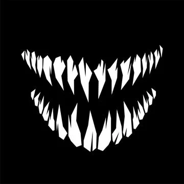 Monster or vampire fangs teeth silhouette vector Stock Illustration
