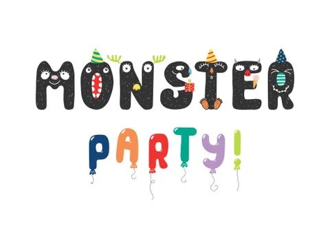 Monster party quote イラスト素材