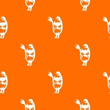 Monster pattern orange Stock Illustration