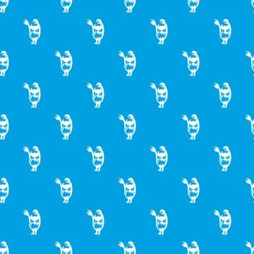 Monster pattern vector seamless blue Stock Illustration