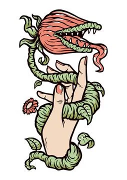 Monster plant vector illustration design hand drawn Stock Illustration