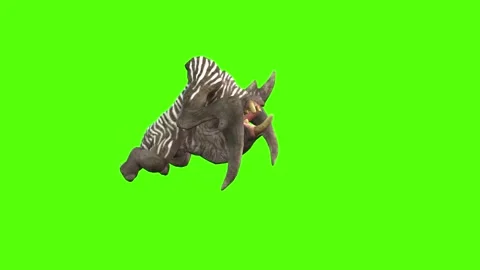 Monster Ram Attack Forward Green Screen Animation 4K Rendering Stock Footage 270021480